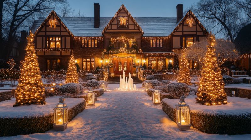 Christmas Lights Installation detail